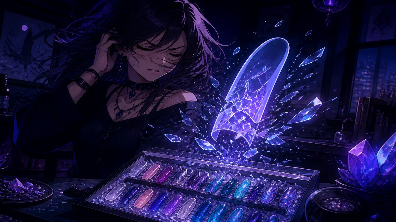Anime caution scene with cracked fake tip hologram over chips — predict-queries