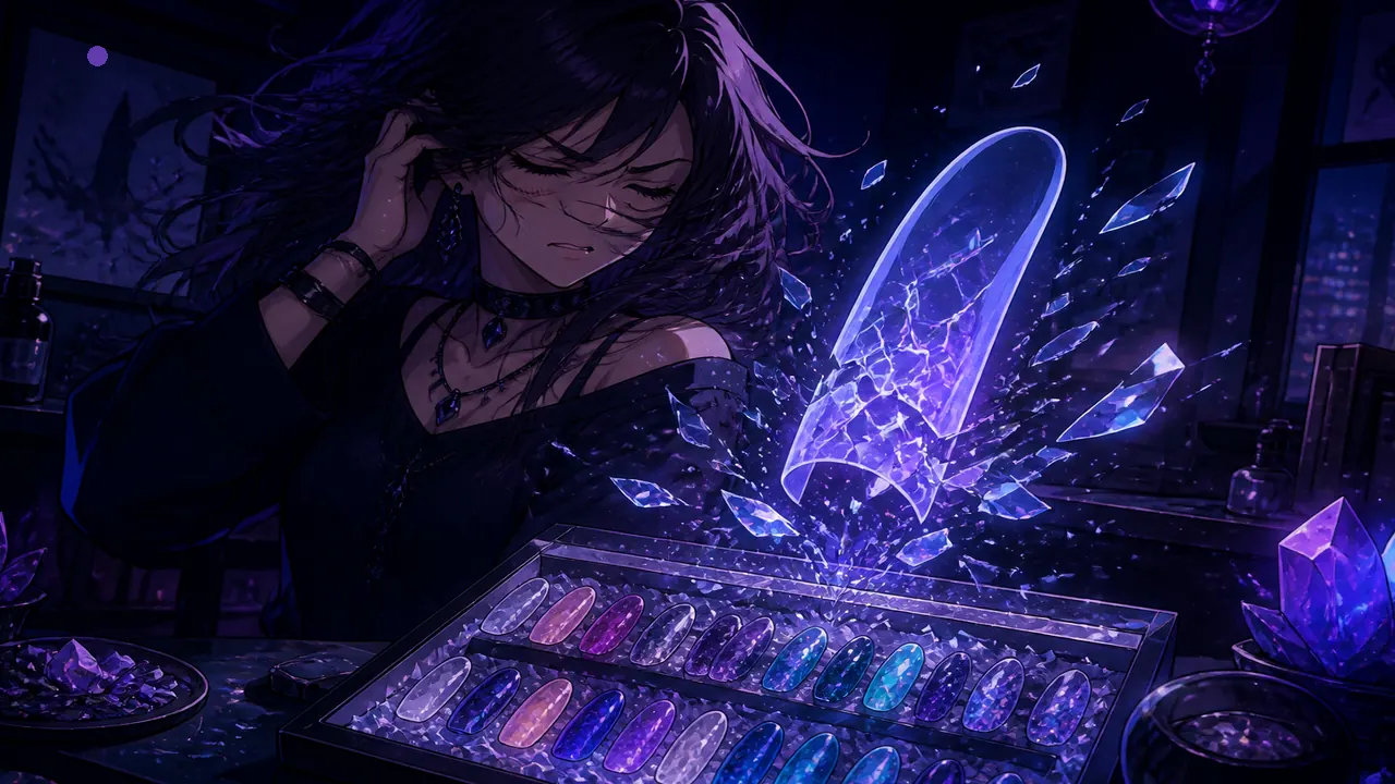 Anime caution scene with cracked fake tip hologram over chips — tricks-reality